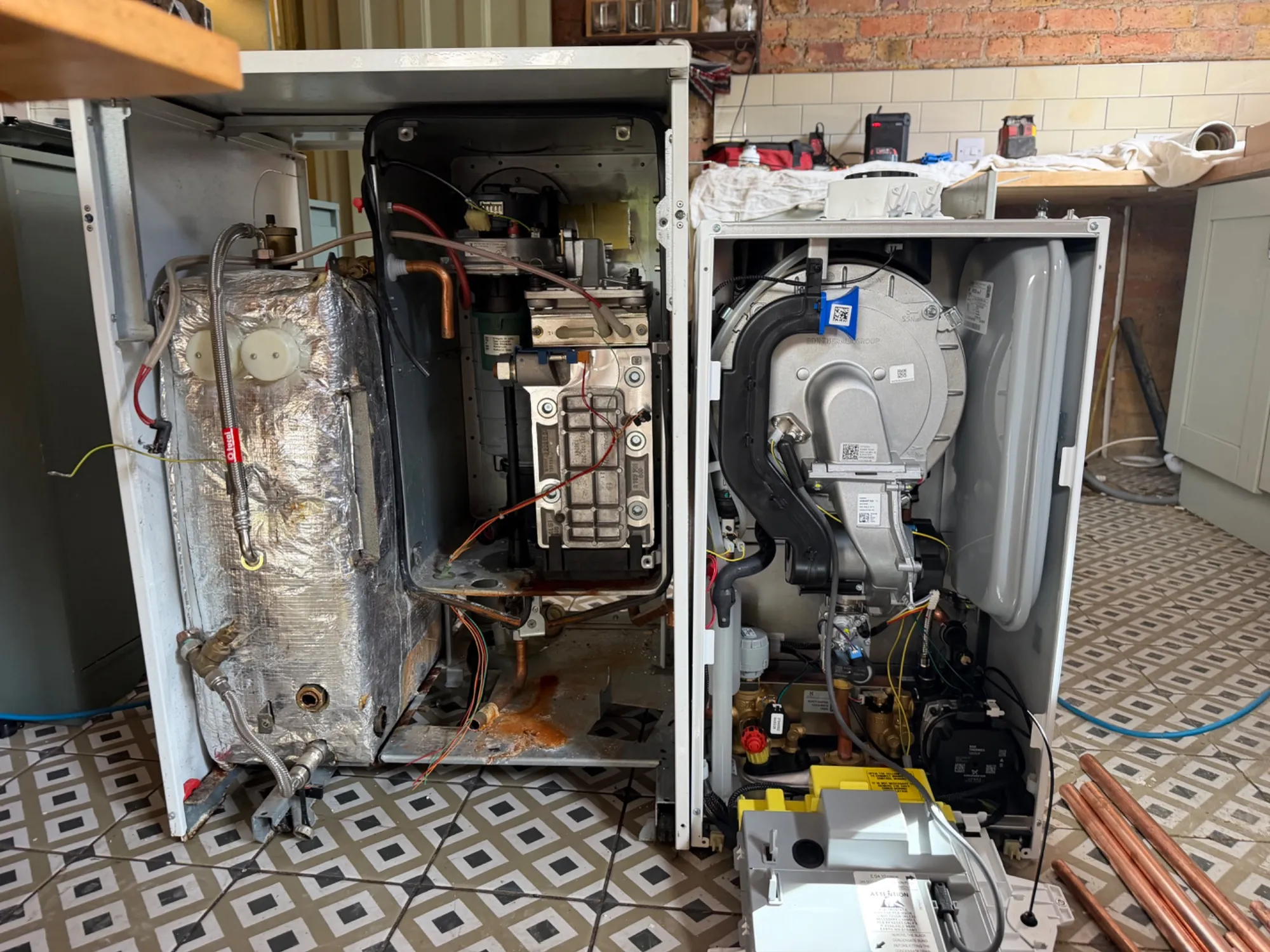 Floor-standing boiler swapped for a combi in Solihull