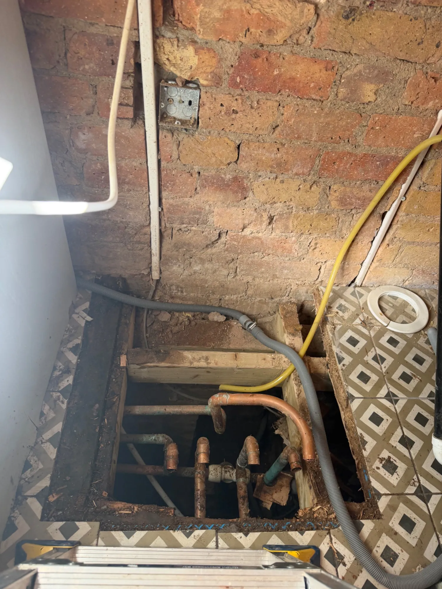 Pipework being amended during the boiler swap in Solihull